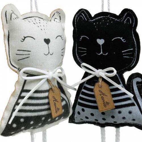 Floristik24 Gatti in tessuto da appendere, decorazioni primaverili, appendiabiti per gatti, decorazioni regalo 4 pezzi