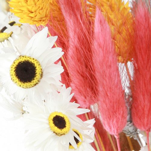Prodotto Bouquet di fiori secchi e chicchi rosa gialli blu 55 cm