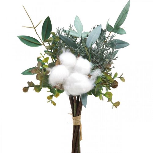 Floristik24 Bouquet artificiale Verde Bianco Bouquet invernale artificiale 33cm