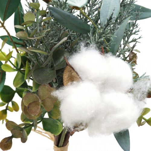 Bouquet artificiale Verde Bianco Bouquet invernale artificiale 33cm
