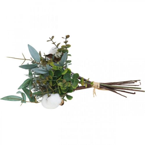 Prodotto Bouquet artificiale Verde Bianco Bouquet invernale artificiale 33cm