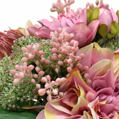 Floristik24 Bouquet dalia e protea, fiori di seta, decoro estivo L25cm
