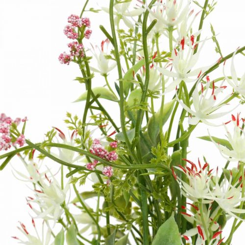 Floristik24 Mazzo primaverile bouquet di fiori artificiali rosa, bianco, verde H43cm