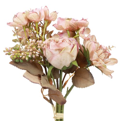 Bouquet di fiori artificiali fiori artificiali rose artificiali antiche 30 cm