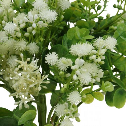 Bouquet decorativo Fiori artificiali Bouquet Fiori artificiali Verde Bianco L36cm