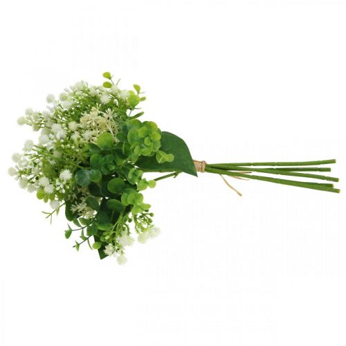 Prodotto Bouquet decorativo Fiori artificiali Bouquet Fiori artificiali Verde Bianco L36cm