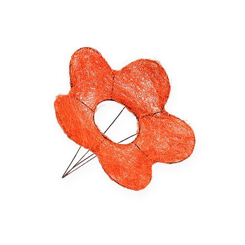 Floristik24 Polsini fiore di sisal arancione Ø15cm 10 pezzi