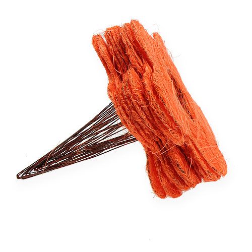 Floristik24 Polsino fiore di sisal arancione Ø20cm 10 pezzi