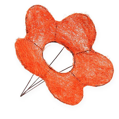 Floristik24 Polsini fiore di sisal arancio Ø25cm 6 pezzi