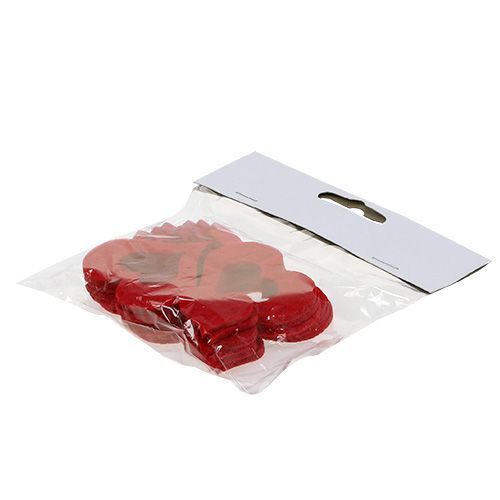 Floristik24 Cuori decorativi sparsi in feltro 2,5 cm - 5 cm rosso 24 pz