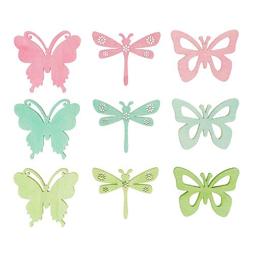 Floristik24 Omaggi farfalle e libellule 4 cm 72 pz