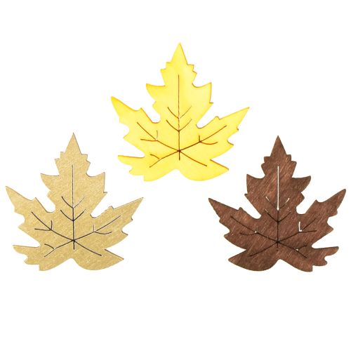 Prodotto Decorazioni sparse foglie d&#39;acero gialle, marroni, platino assortite 4 cm 72 pz