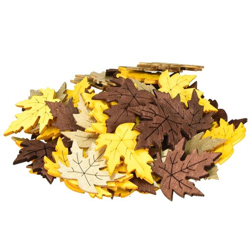 Prodotto Decorazioni sparse foglie d&#39;acero gialle, marroni, platino assortite 4 cm 72 pz