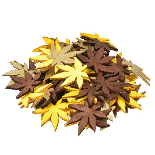 Prodotto Decorazione a dispersione foglie gialle, marroni, platino assortite 4 cm 72 pz