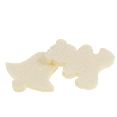 Floristik24 Figure decorative in feltro crema 3 cm 72 pz
