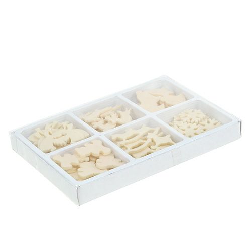 Floristik24 Figure decorative in feltro crema 3 cm 72 pz
