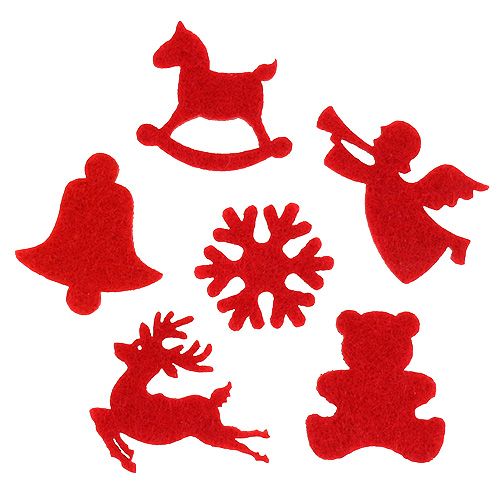Floristik24 Decorazioni sparse in feltro rosso 3 cm 72 pz