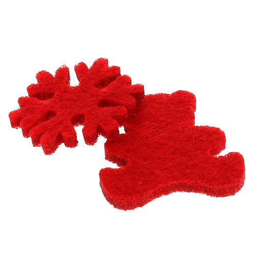 Floristik24 Decorazioni sparse in feltro rosso 3 cm 72 pz