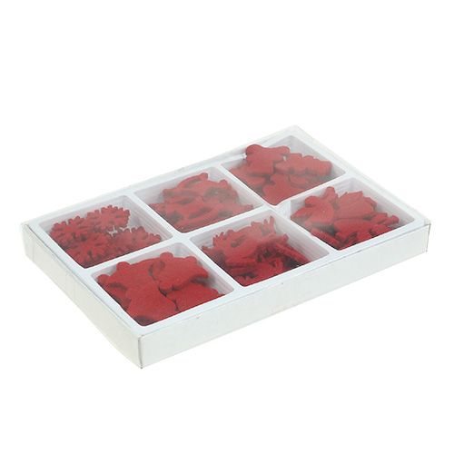 Floristik24 Decorazioni sparse in feltro rosso 3 cm 72 pz