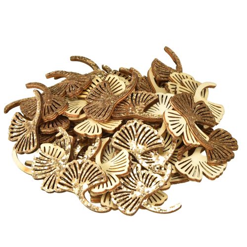 Prodotto Decorazione a dispersione decorazione gingko oro foglia gingko glitter 3×4cm 72 pz