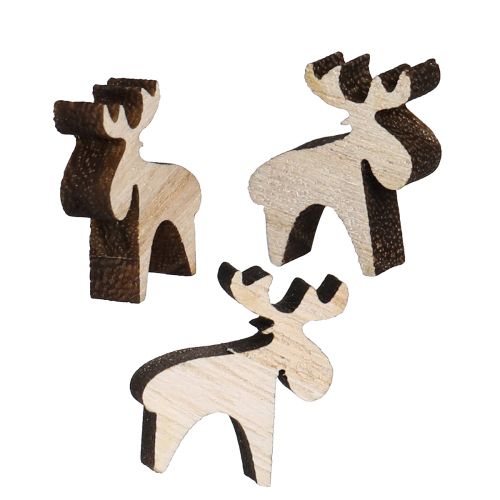 Prodotto Decorazione a dispersione in legno decorazione alce marrone naturale 2x2,5 cm 108 pz
