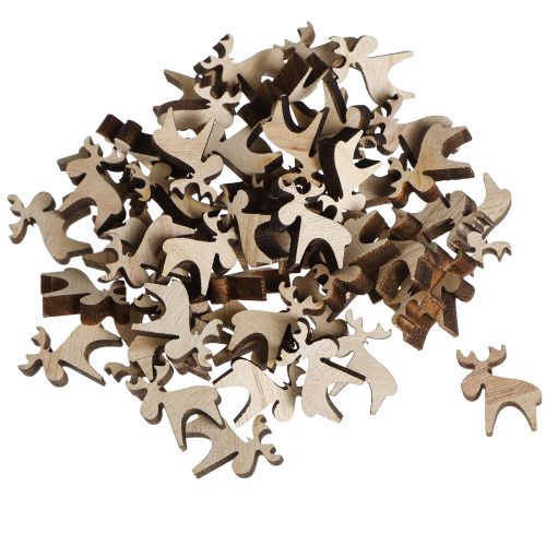 Prodotto Decorazione a dispersione in legno decorazione alce marrone naturale 2x2,5 cm 108 pz
