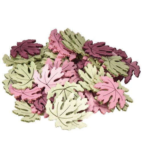 Prodotto Decorazioni sparse in legno foglie autunnali decorazione da tavolo viola rosa verde 4 cm 72 pz