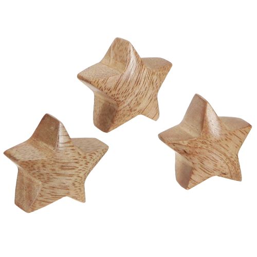 Decorazione sparsa in legno mini stelle decorazione dell&#39;Avvento in legno di mango 3 cm 9 pezzi
