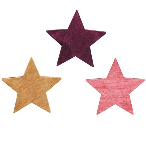 Prodotto Decorazioni sparse stelle di Natale in legno 3 colori Ø4cm 72 pz