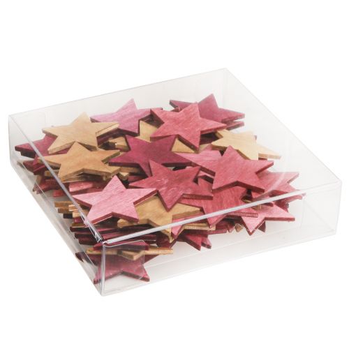 Prodotto Decorazioni sparse stelle di Natale in legno 3 colori Ø4cm 72 pz