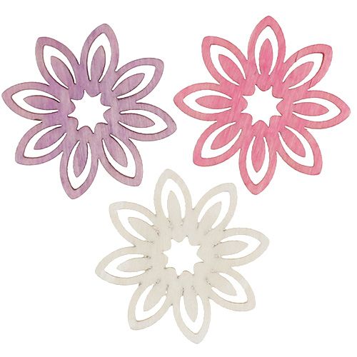 Floristik24 Decorazione sparsa fiore in legno Ø4cm 72 pz