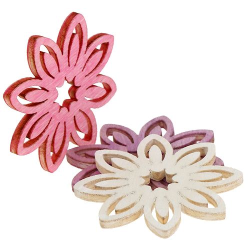 Floristik24 Decorazione sparsa fiore in legno Ø4cm 72 pz