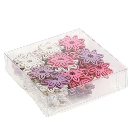 Floristik24 Decorazione sparsa fiore in legno Ø4cm 72 pz