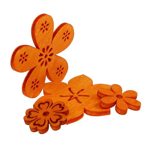 Floristik24 Decorazione da controllare Fiore di legno Orange 2cm - 4cm 96pcs