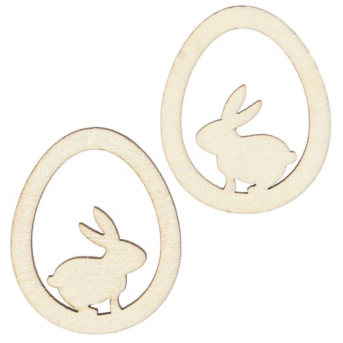 Prodotto Decorazioni pasquali per lavoretti, uovo di coniglio, legno naturale, 4 cm, 72 pezzi