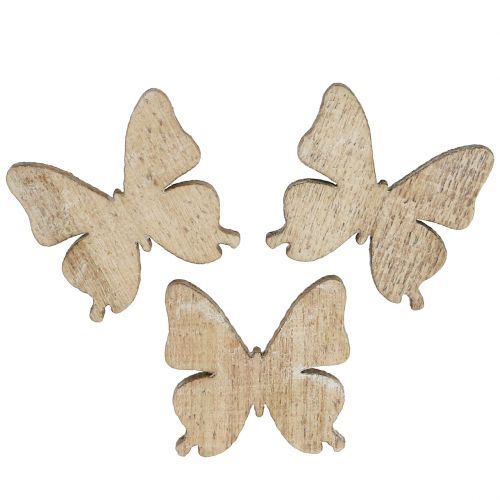 Floristik24 Decorazione sparsa farfalla legno natura 2cm 144p