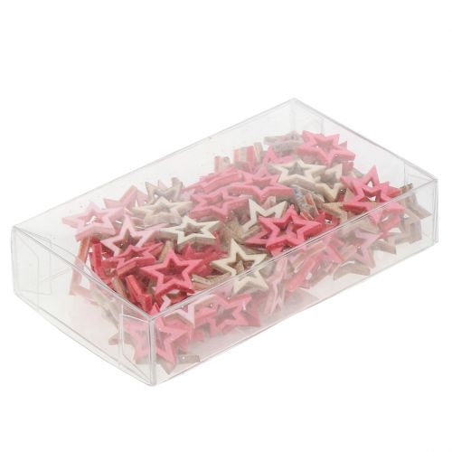 Floristik24 Deco Star Wood per Sprinkling Pink, Pink, Nature 2cm 144p