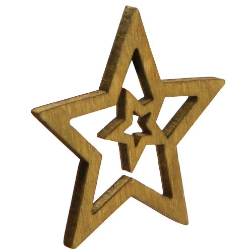 Prodotto Decorazione a dispersione Stella di Natale in legno 4 colori Ø4cm 72 pz