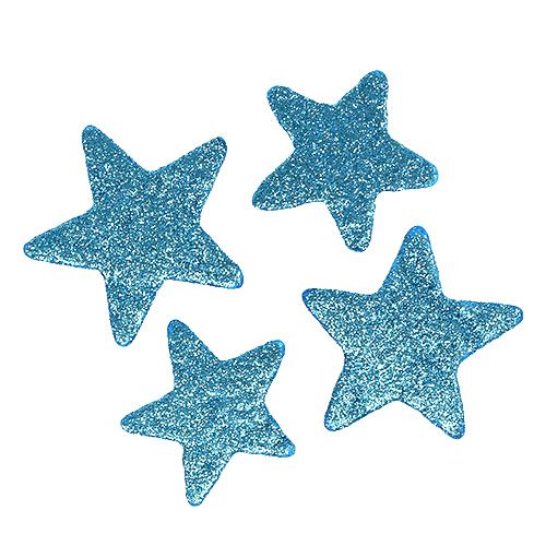 Floristik24 Decorazione a dispersione Stella di Natale turchese 3,5-4,5 cm 24 pz