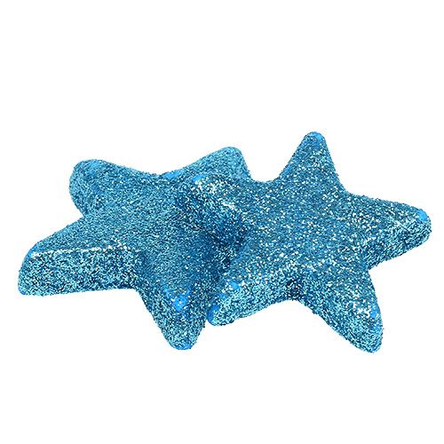 Floristik24 Decorazione a dispersione Stella di Natale turchese 3,5-4,5 cm 24 pz