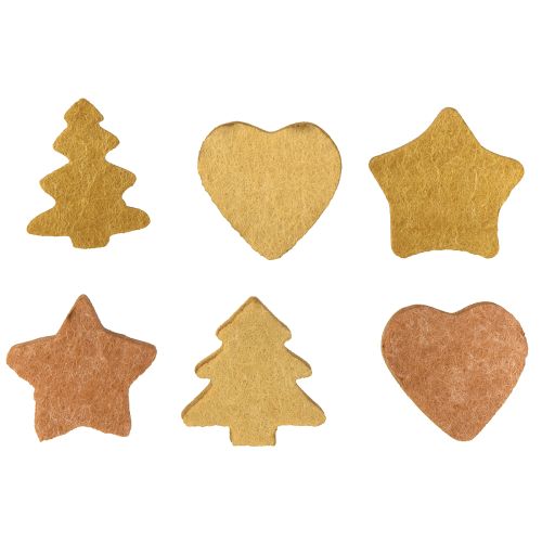 Prodotto Decorazione sparsa per la tavola di Natale, fibra di legno assortita, 4 cm, 12 pezzi
