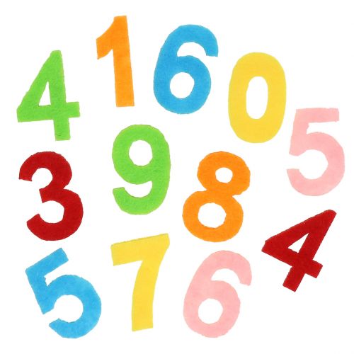 Floristik24 Numeri sparsi in feltro colori assortiti 3cm 150p