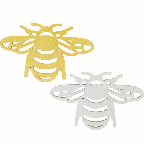 Floristik24 Decorazione a forma di ape, primavera, api in legno per lavori fai da te, decorazione da tavola, 48 pezzi