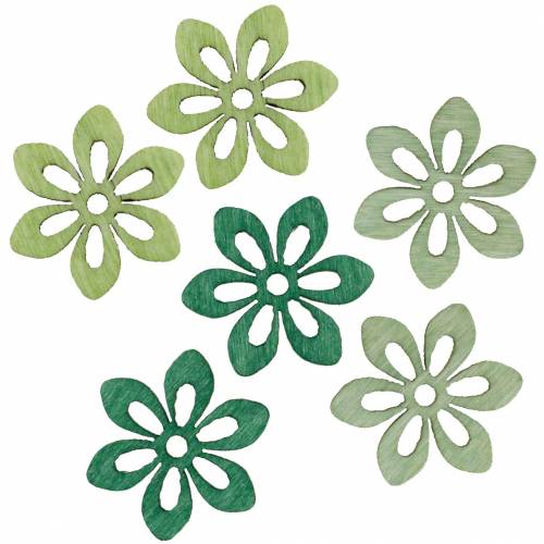 Cospargere fiori di decorazione verde, verde chiaro, fiori in legno di menta per cospargere 144p