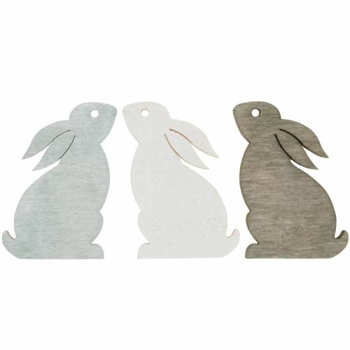 Floristik24 Decorazione sparsa coniglietto marrone, grigio chiaro, bianco Coniglietti pasquali da spargere 72 pz