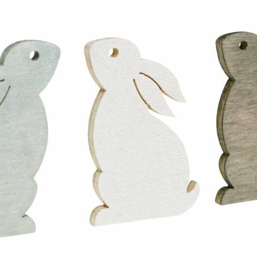 Floristik24 Decorazione sparsa coniglietto marrone, grigio chiaro, bianco Coniglietti pasquali da spargere 72 pz