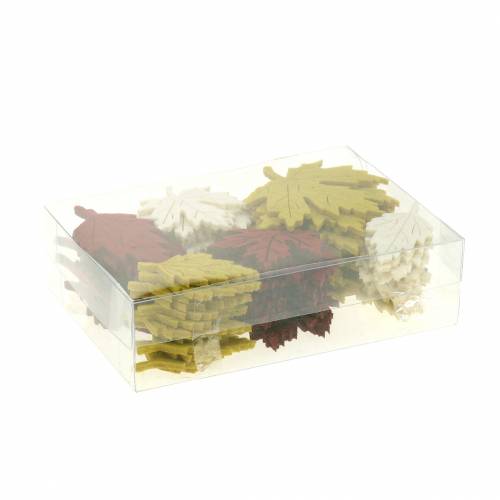 Floristik24 Decorazioni sparse in feltro con foglie autunnali Bordeaux/crema/verde 72 pz