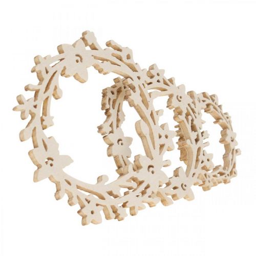 Decorazione sparsa ghirlanda di fiori in legno parti sparse primavera bianco Ø3–5cm 24p