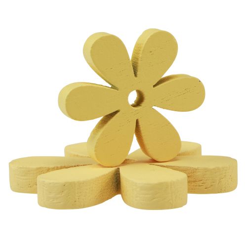 Prodotto Decorazione da tavolo in legno con fiori gialli, decorazione estiva da tavolo Ø2–6cm 20 pz.