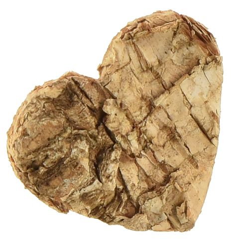 Floristik24 Decorazioni sparse cuore in legno cuori in legno corteccia di betulla 4 cm 60 pz